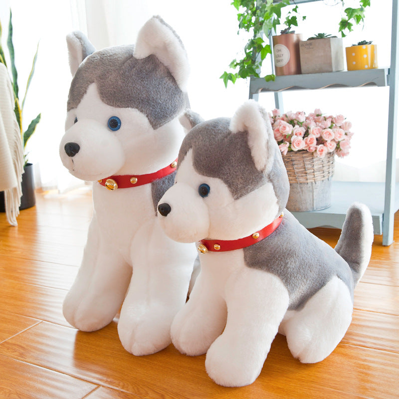 Red-Collar Plush Husky