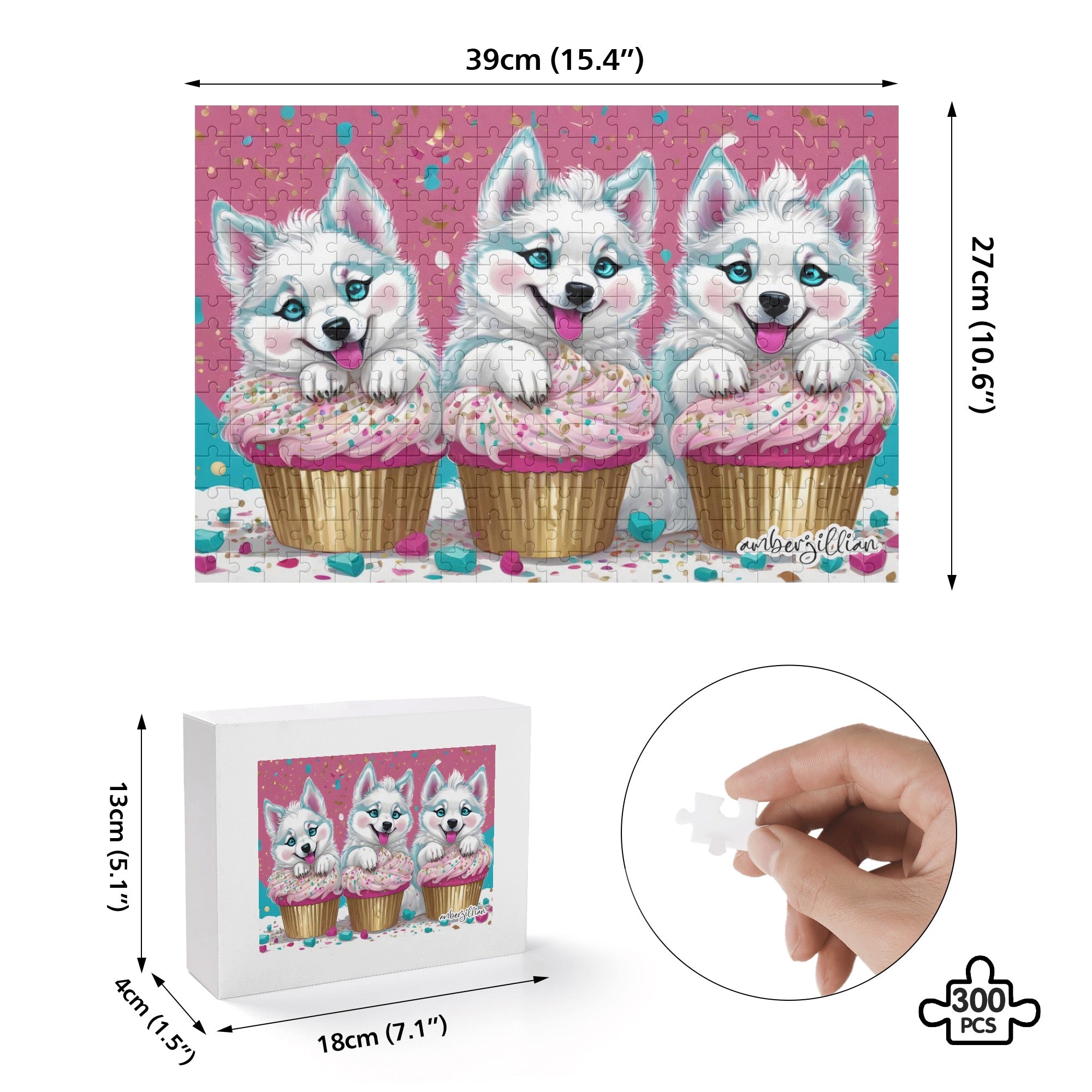 Pup Cakes - Wooden Jigsaw (300 Pcs)
