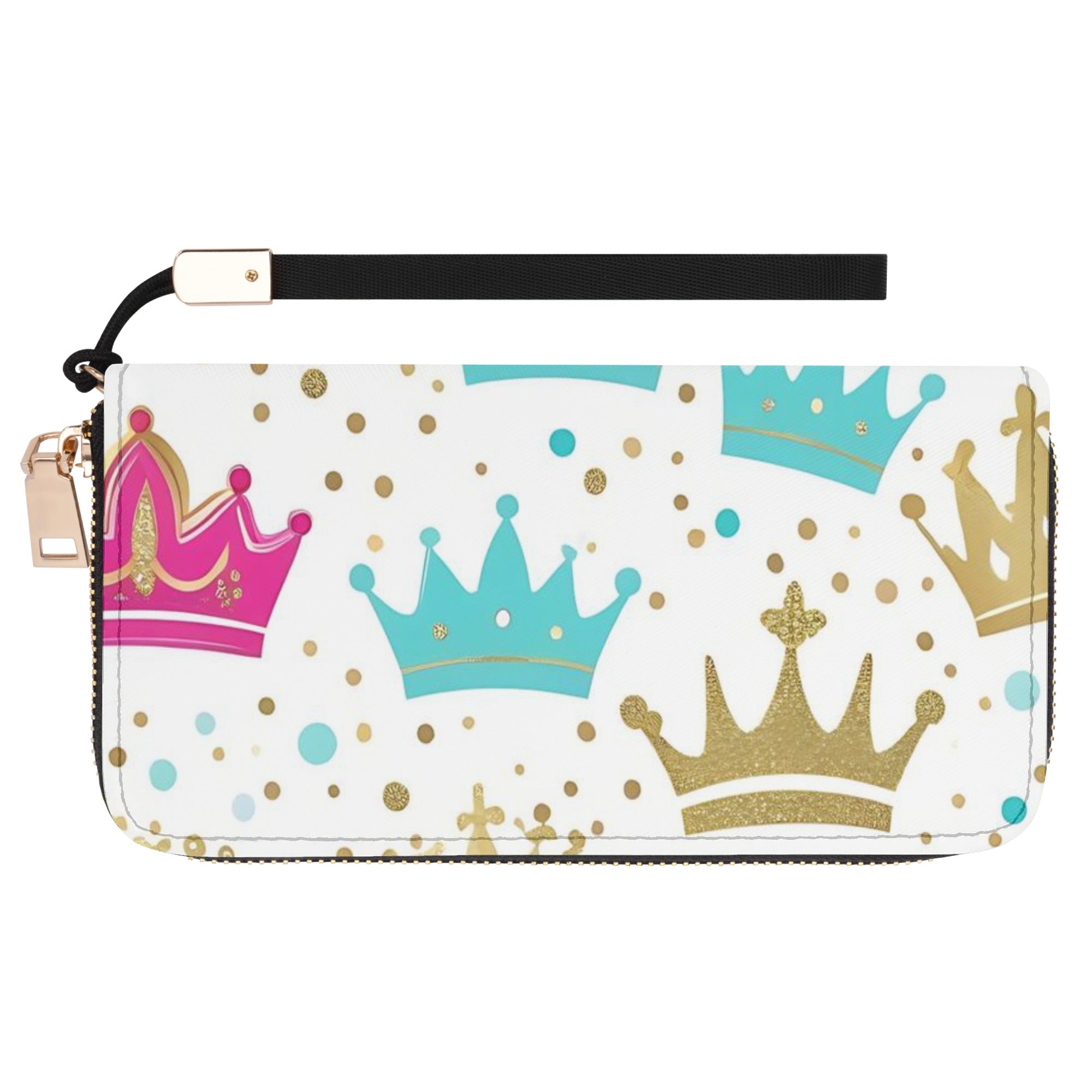 Call Me Queen - Leather Zipper Wallet with Wrist Strap
