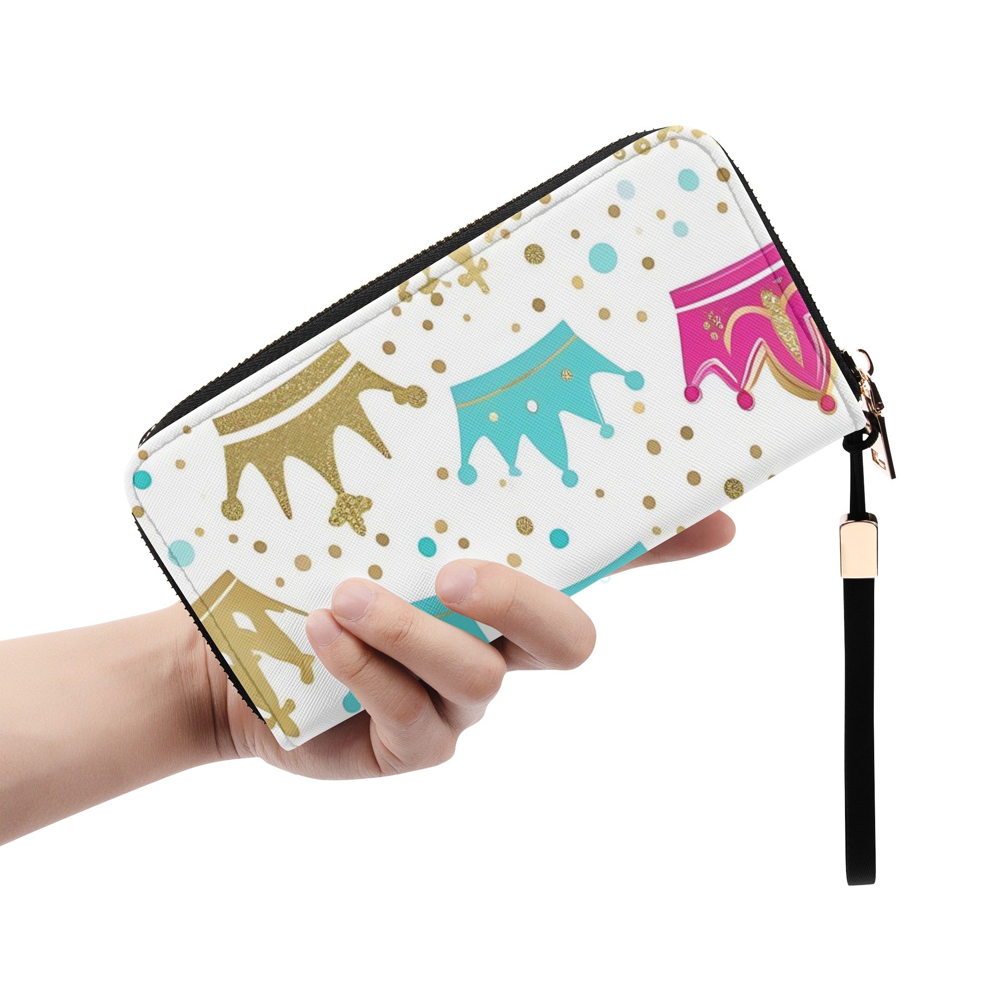 Call Me Queen - Leather Zipper Wallet with Wrist Strap