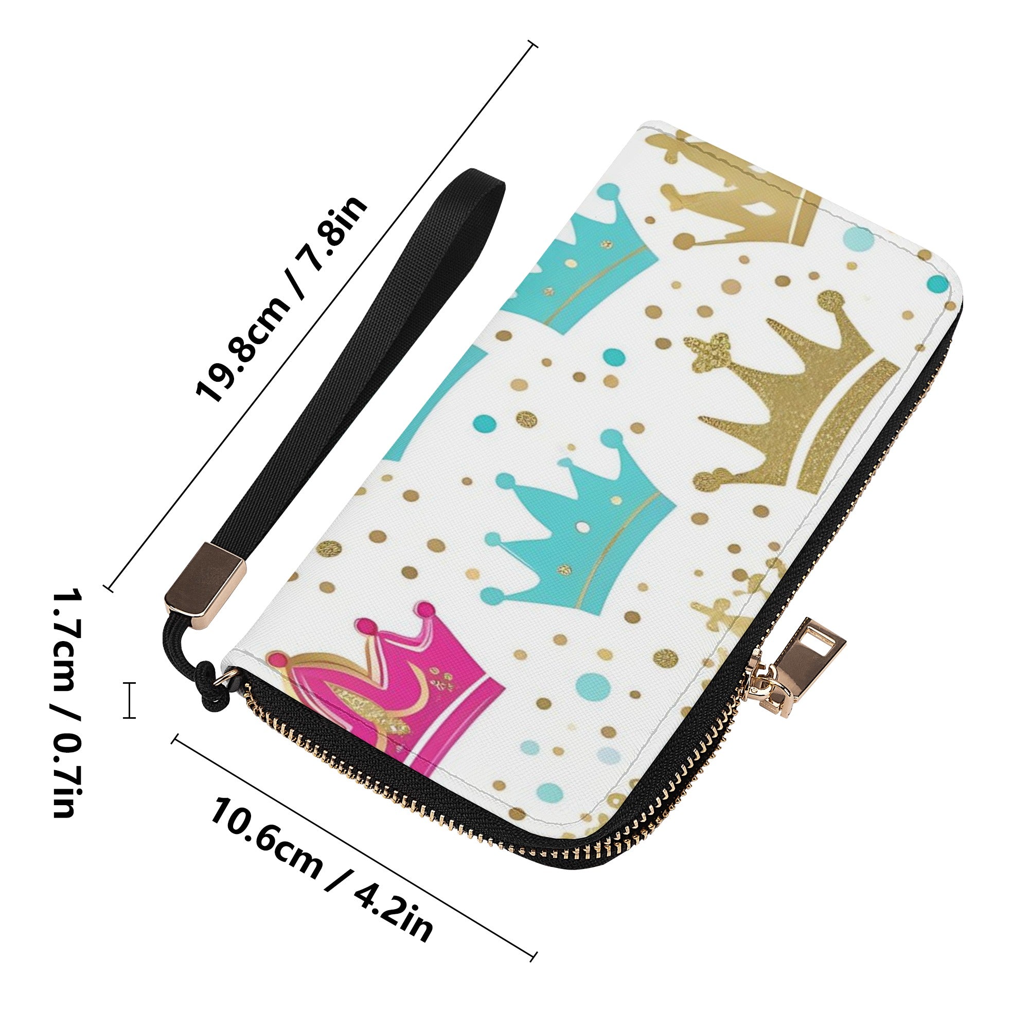 Call Me Queen - Leather Zipper Wallet with Wrist Strap