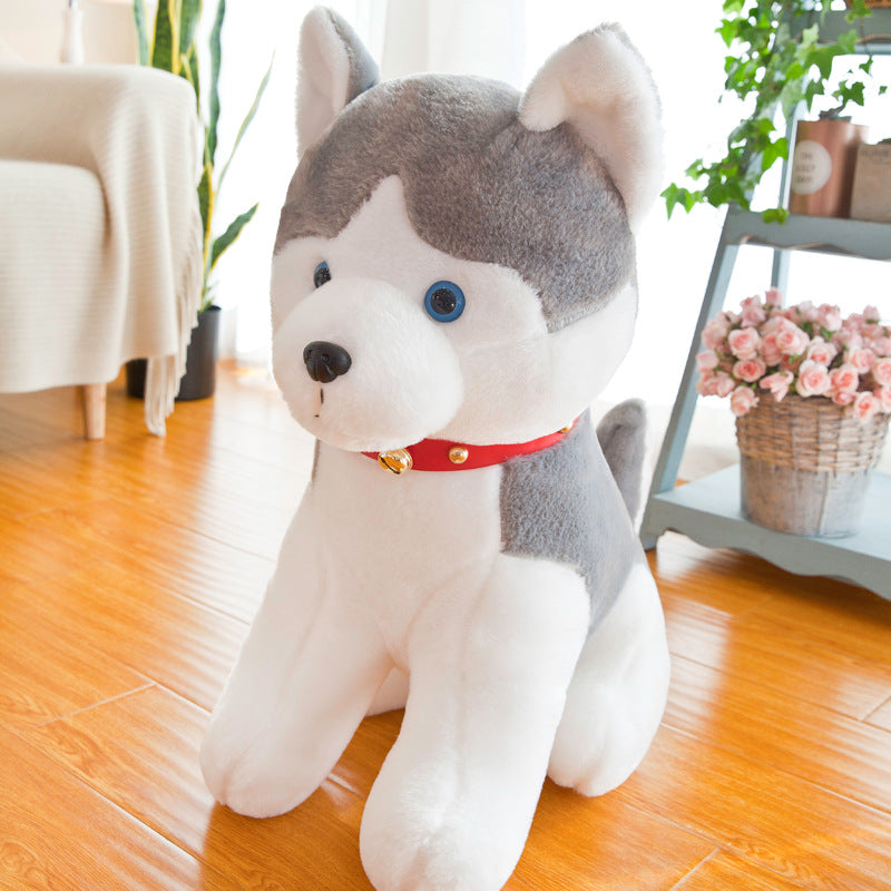 Red-Collar Plush Husky