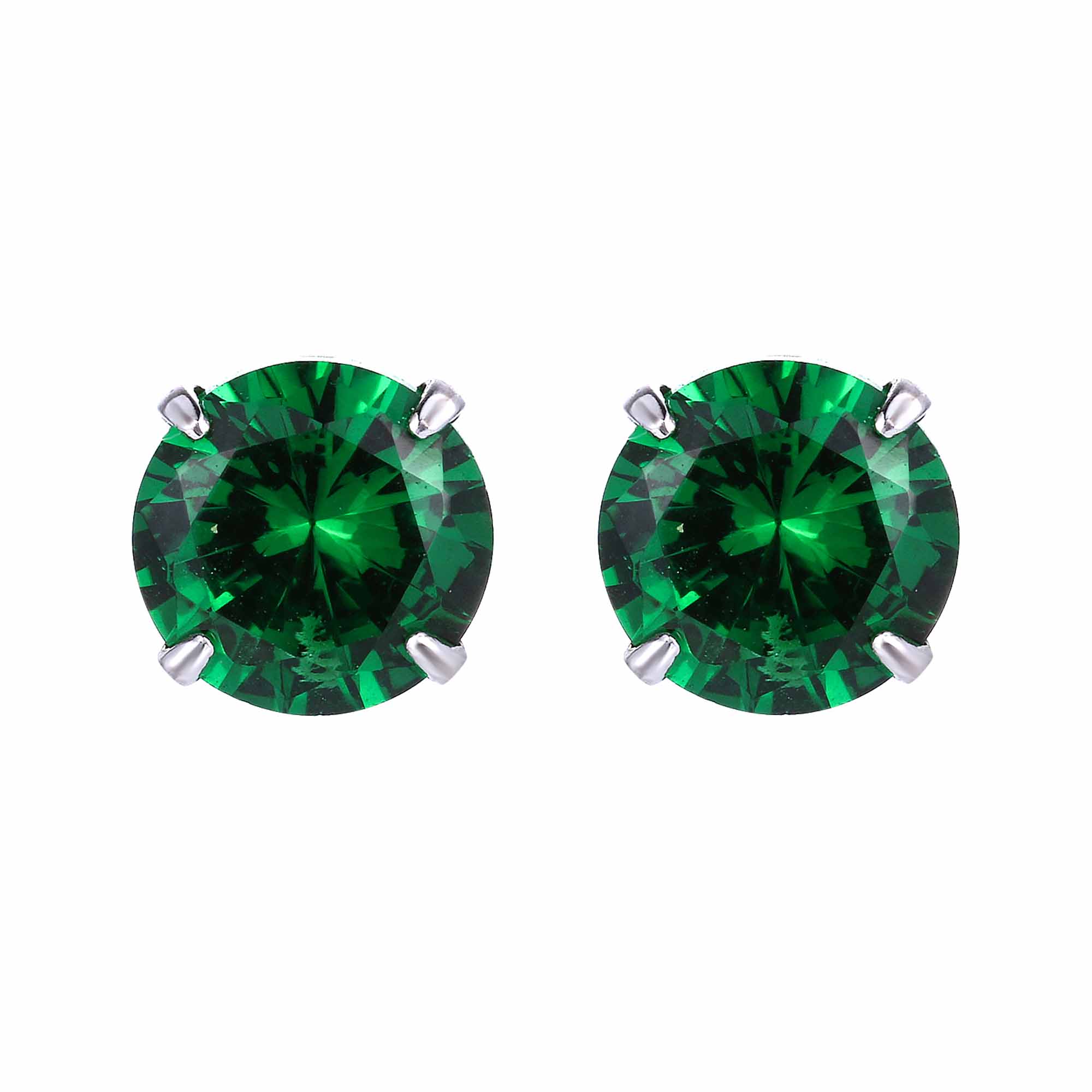 CZ Round Studs 925 Sterling Silver Earrings