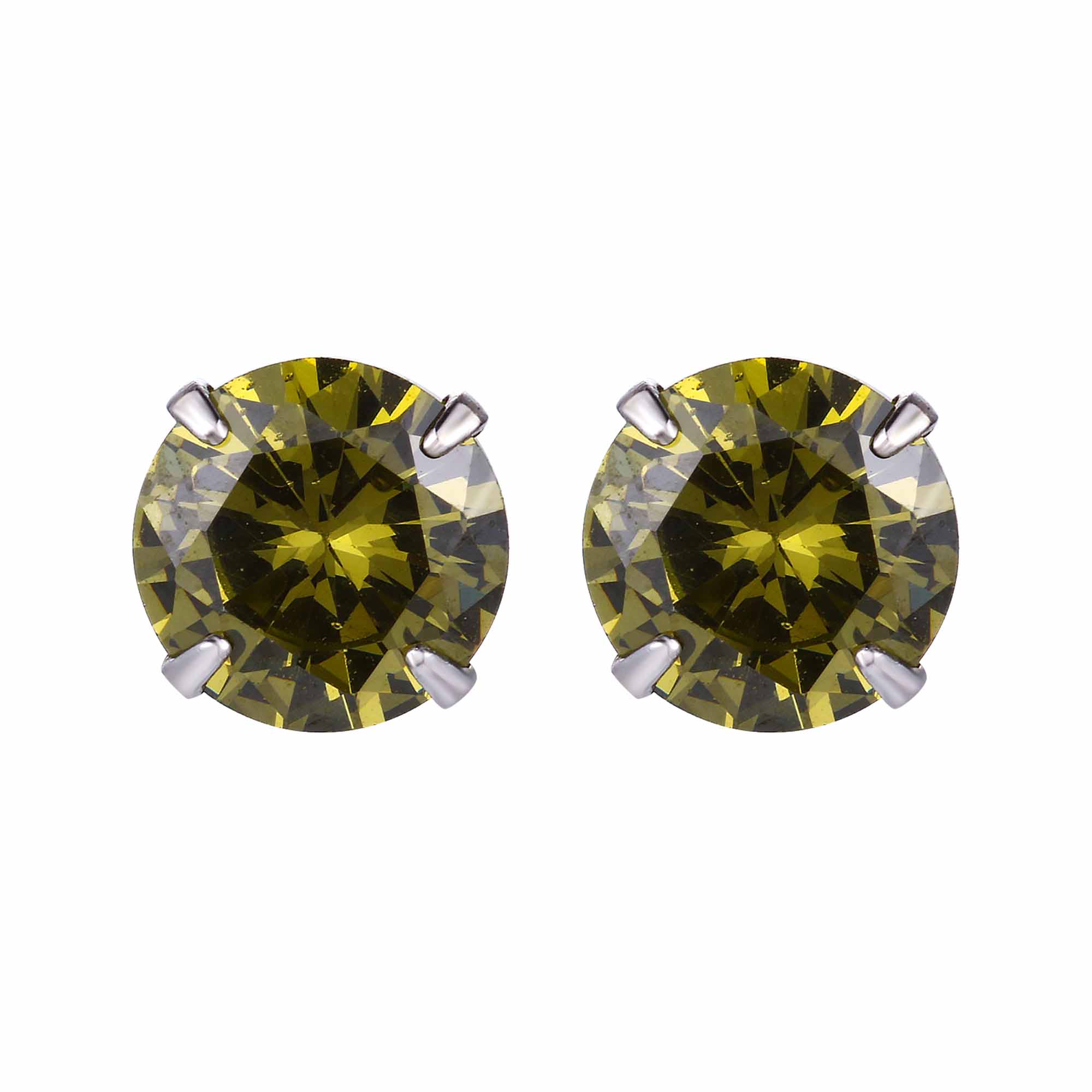 CZ Round Studs 925 Sterling Silver Earrings