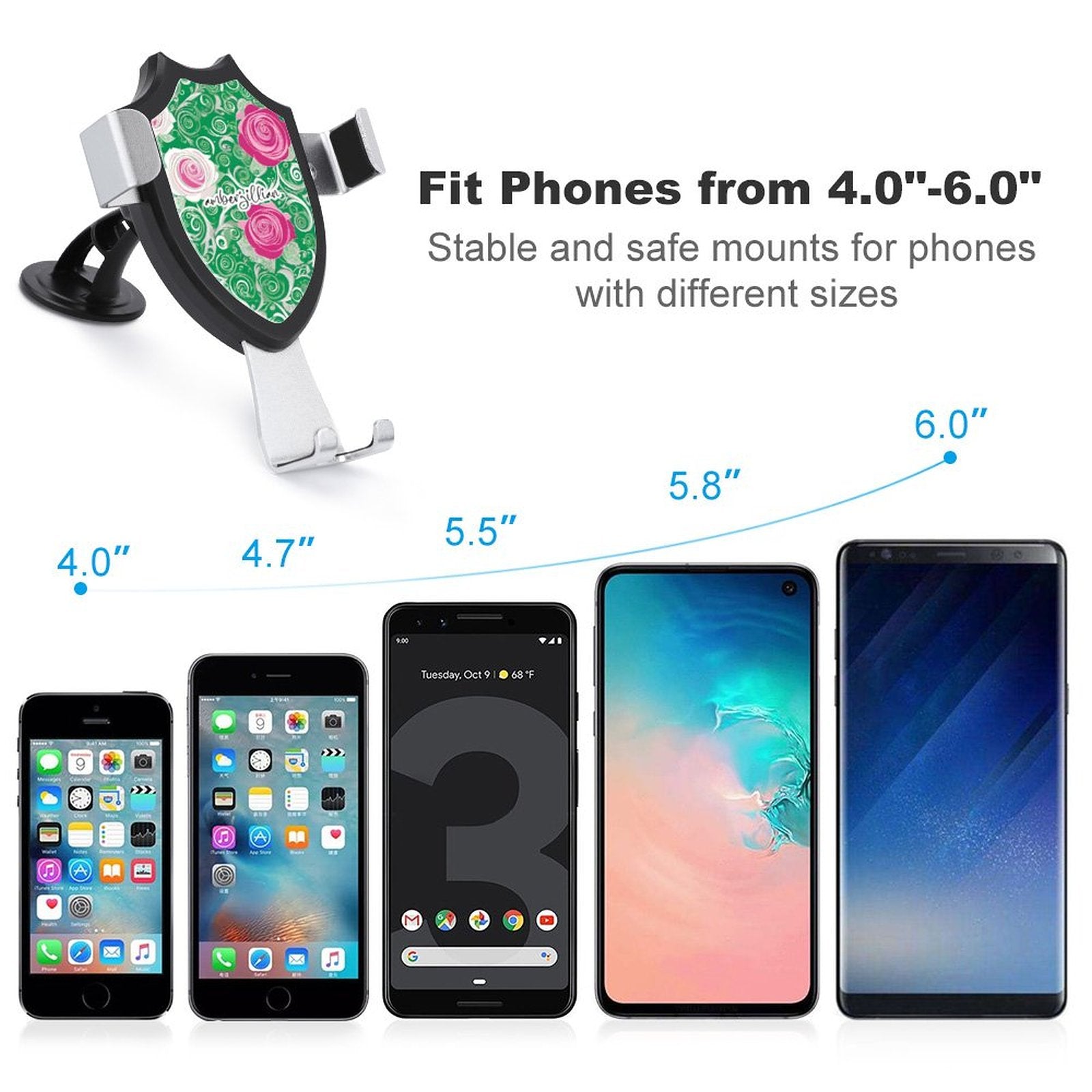 Rosy Green - Car Mount Mobile Phone Holder