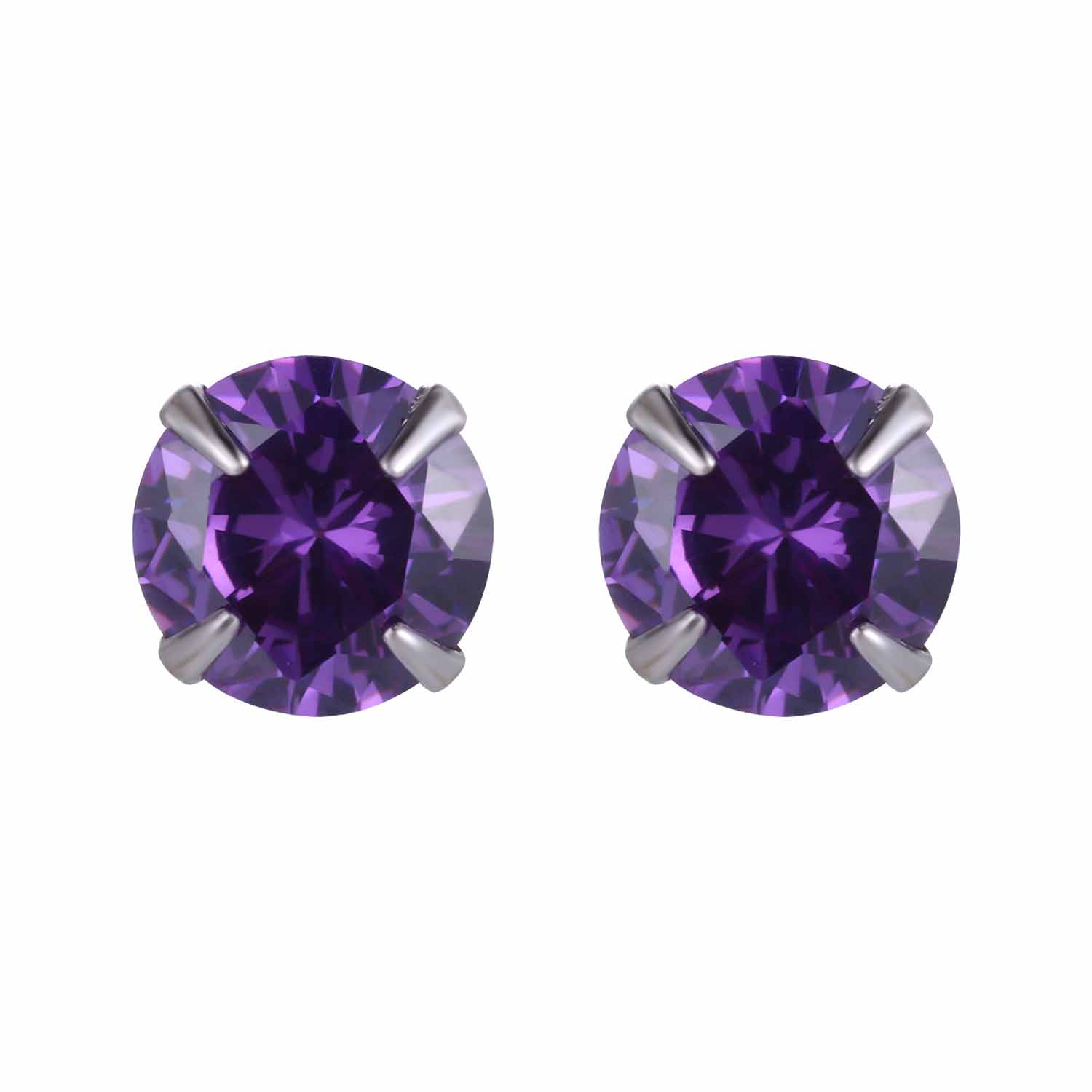 CZ Round Studs 925 Sterling Silver Earrings