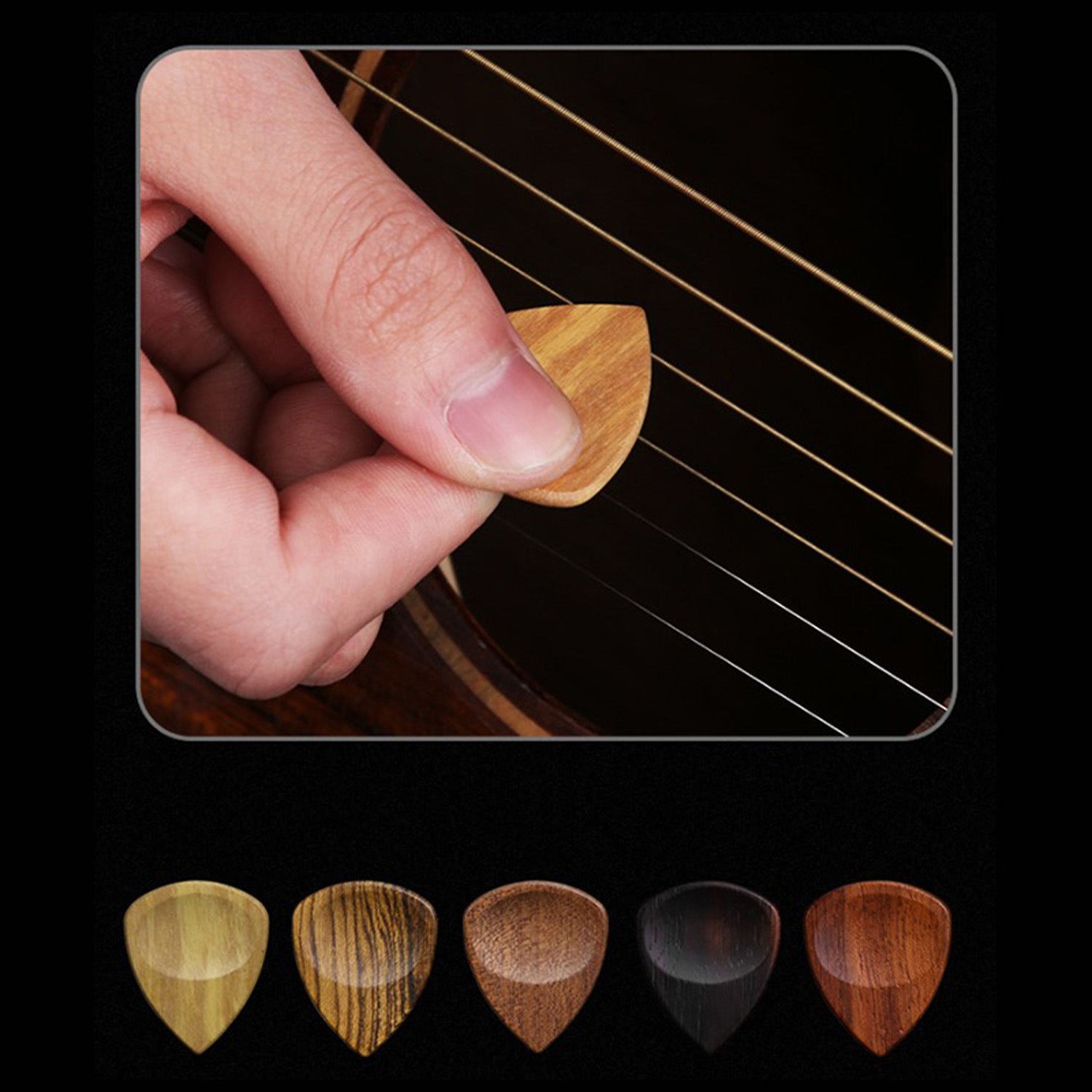 Wooden Guitar Pick Box