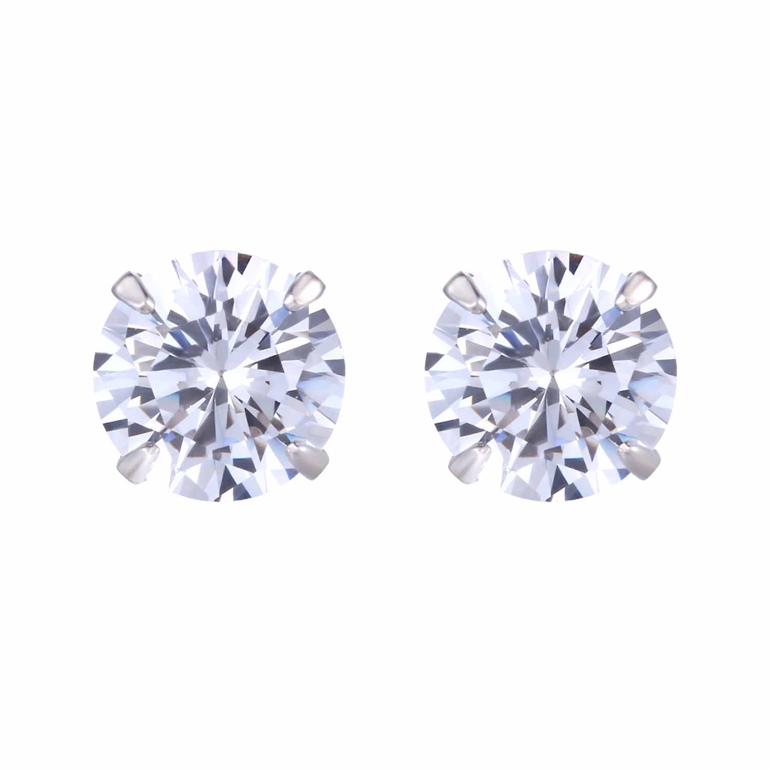 CZ Round Studs 925 Sterling Silver Earrings