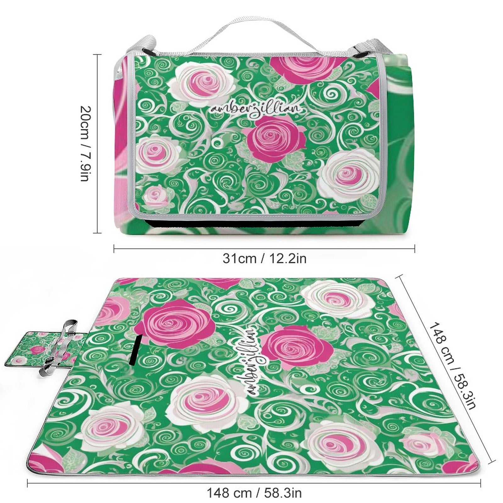 Rosy Green - Square Picnic Mat
