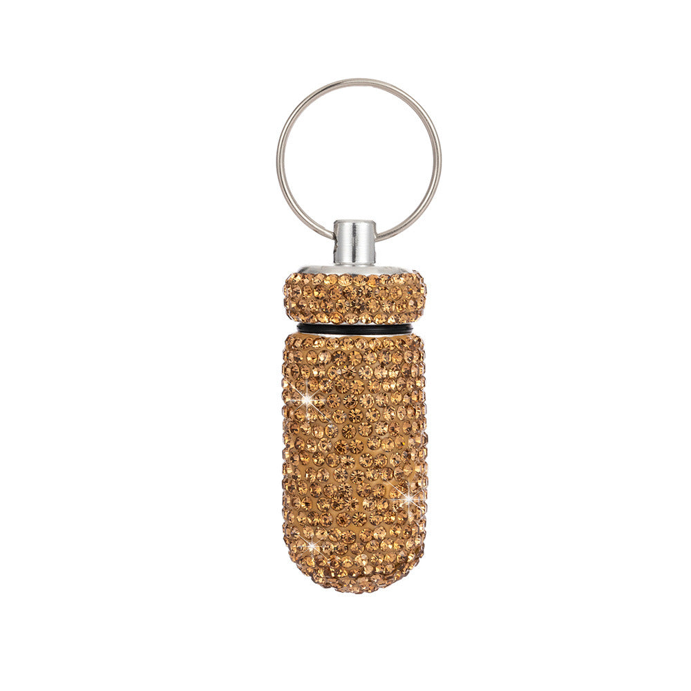 Rhinestone Container Keychain