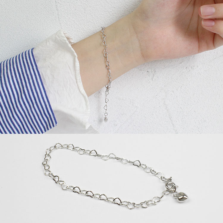 Hollow Heart-To-Heart 925 Sterling Silver Bracelet