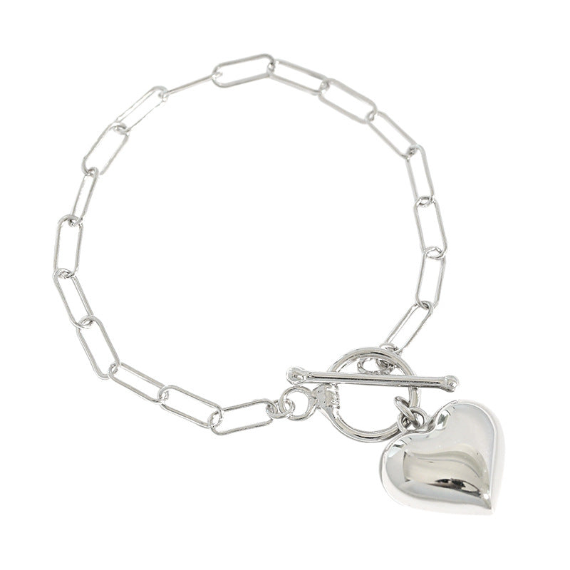 Chain Heart 925 Sterling Silver Bracelet