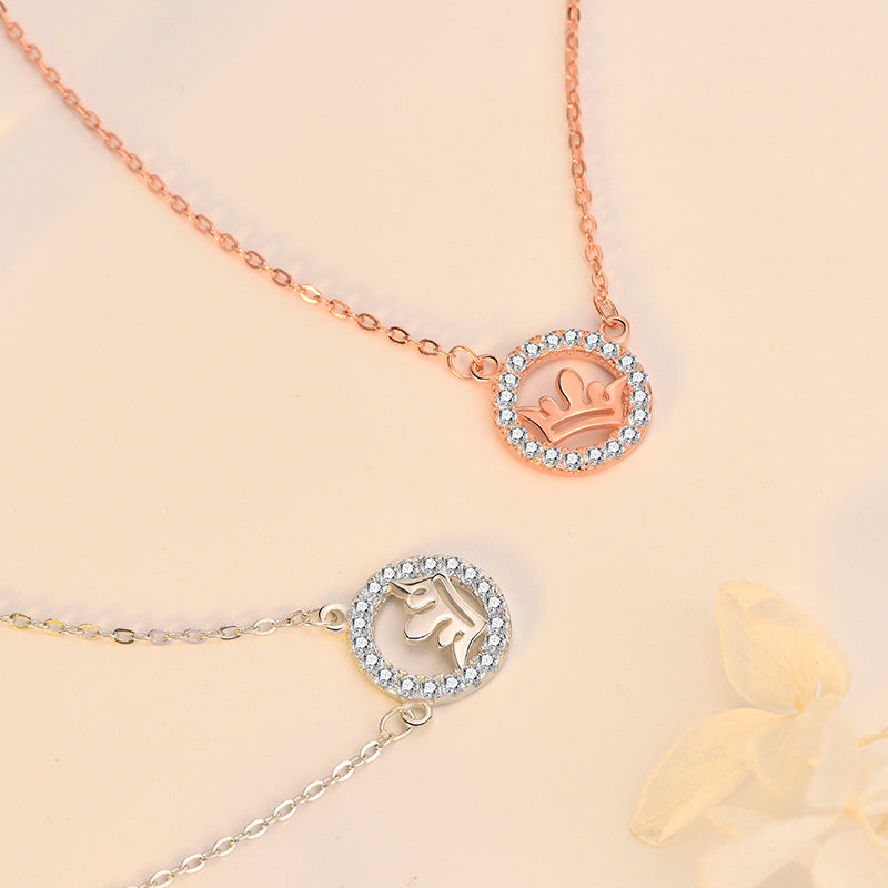 CZ Queen's Crown 925 Sterling Silver Necklace