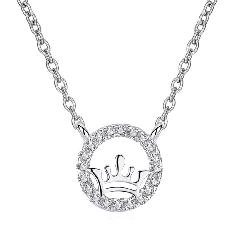 CZ Queen's Crown 925 Sterling Silver Necklace