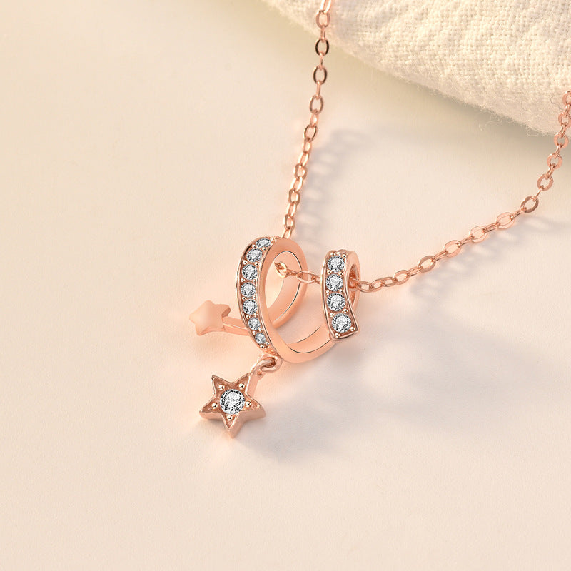 CZ Wish Meteor Stars 925 Sterling Silver Necklace