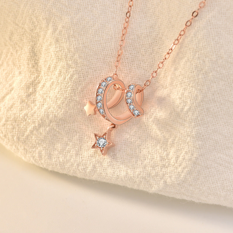 CZ Wish Meteor Stars 925 Sterling Silver Necklace