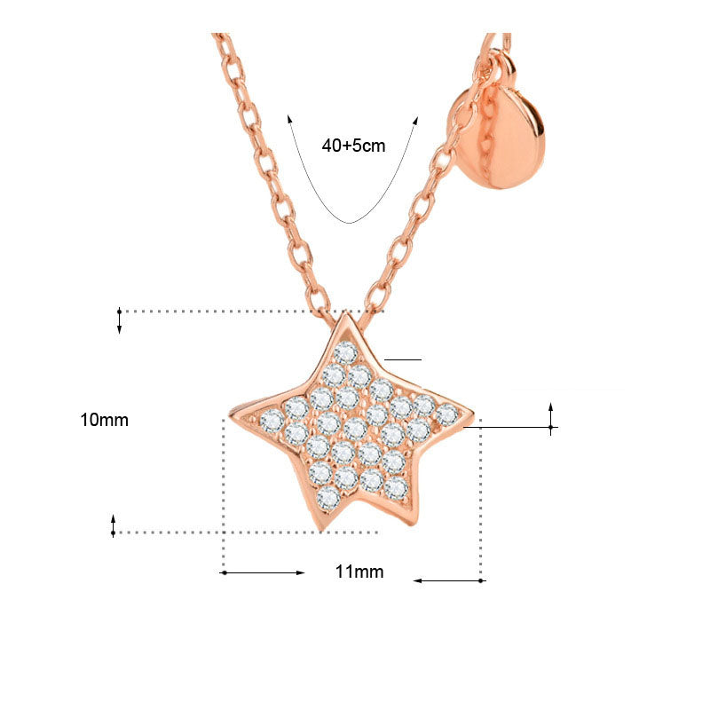 CZ Lucky Star 925 Sterling Silver Necklace