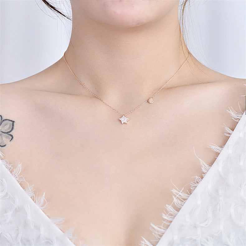 CZ Lucky Star 925 Sterling Silver Necklace