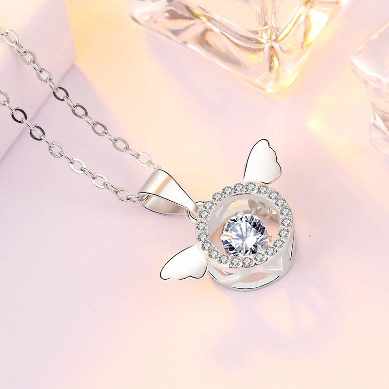 Dancing CZ Angel 925 Sterling Silver Pendant