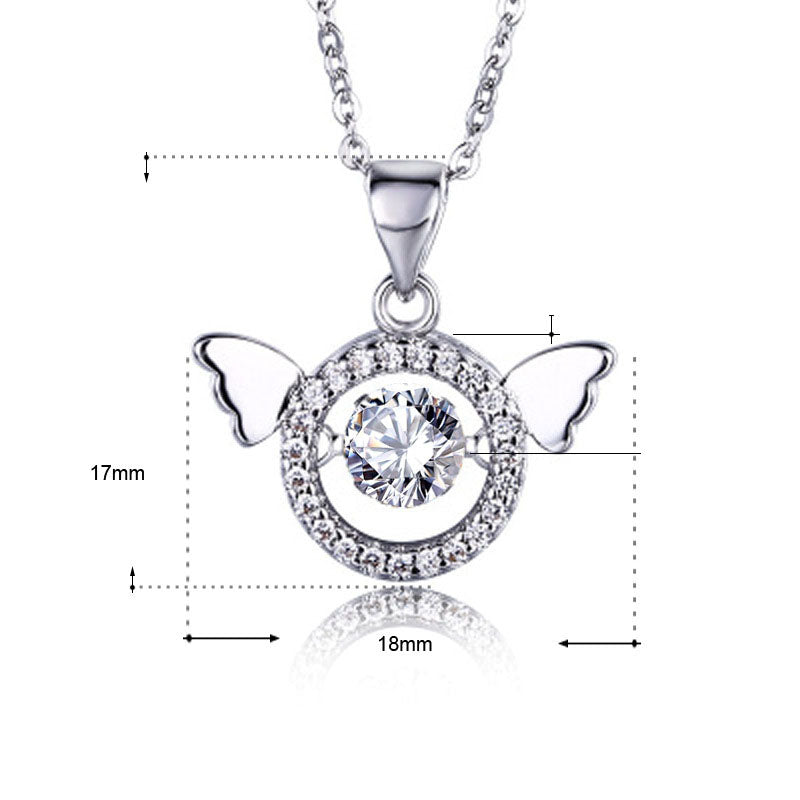Dancing CZ Angel 925 Sterling Silver Pendant