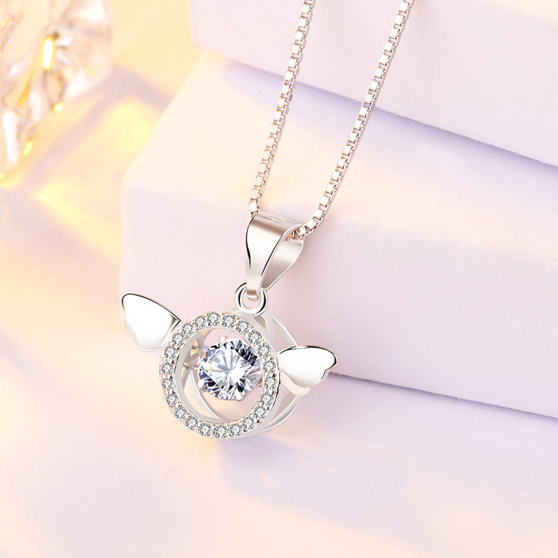 Dancing CZ Angel 925 Sterling Silver Pendant