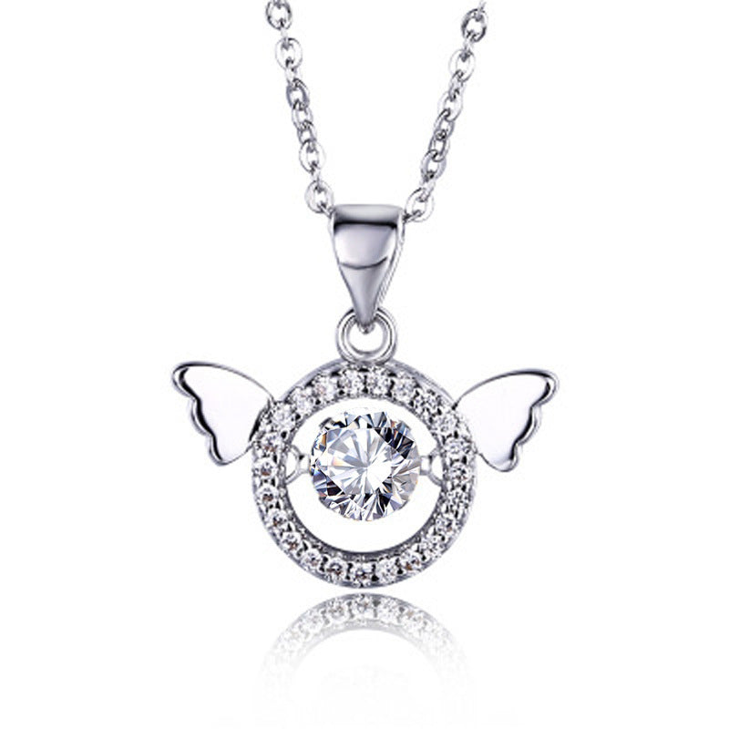 Dancing CZ Angel 925 Sterling Silver Pendant