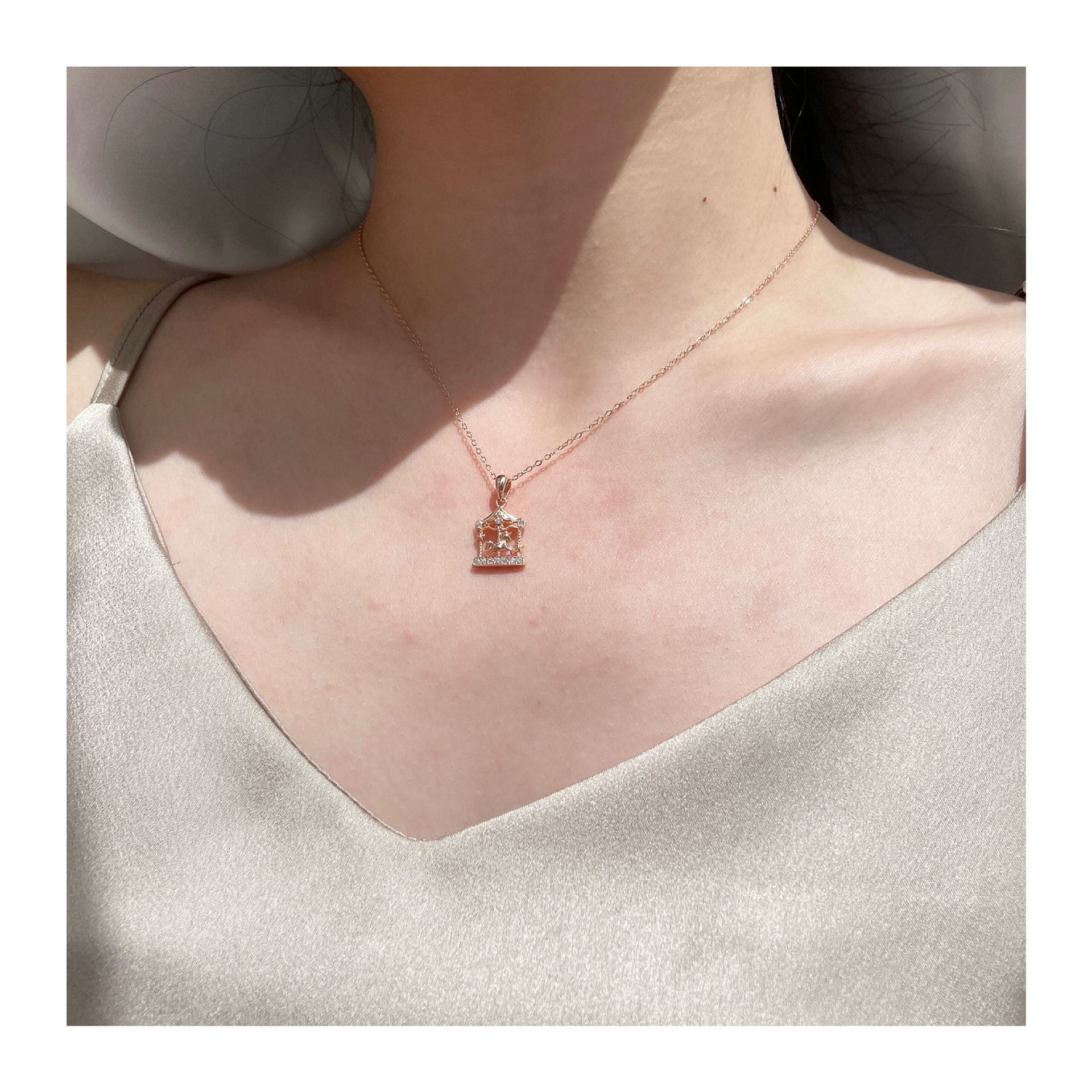 CZ Merry-Go-Round Hot 925 Sterling Silver Necklace