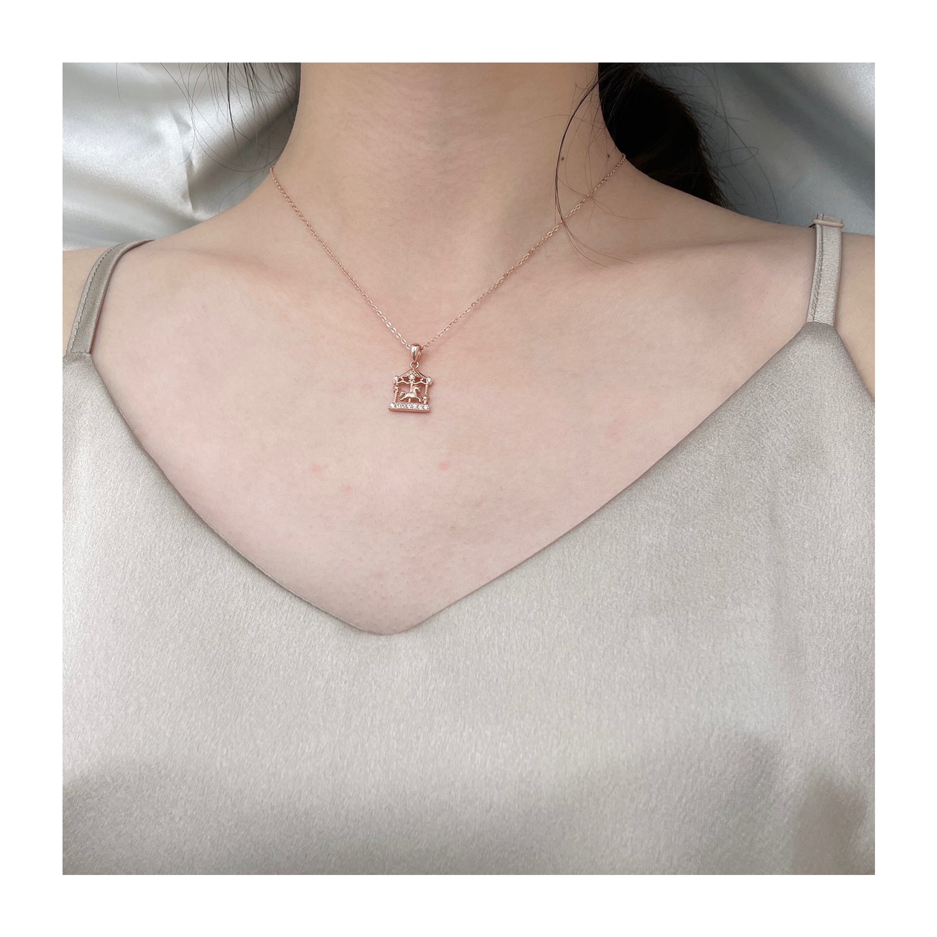 CZ Merry-Go-Round Hot 925 Sterling Silver Necklace