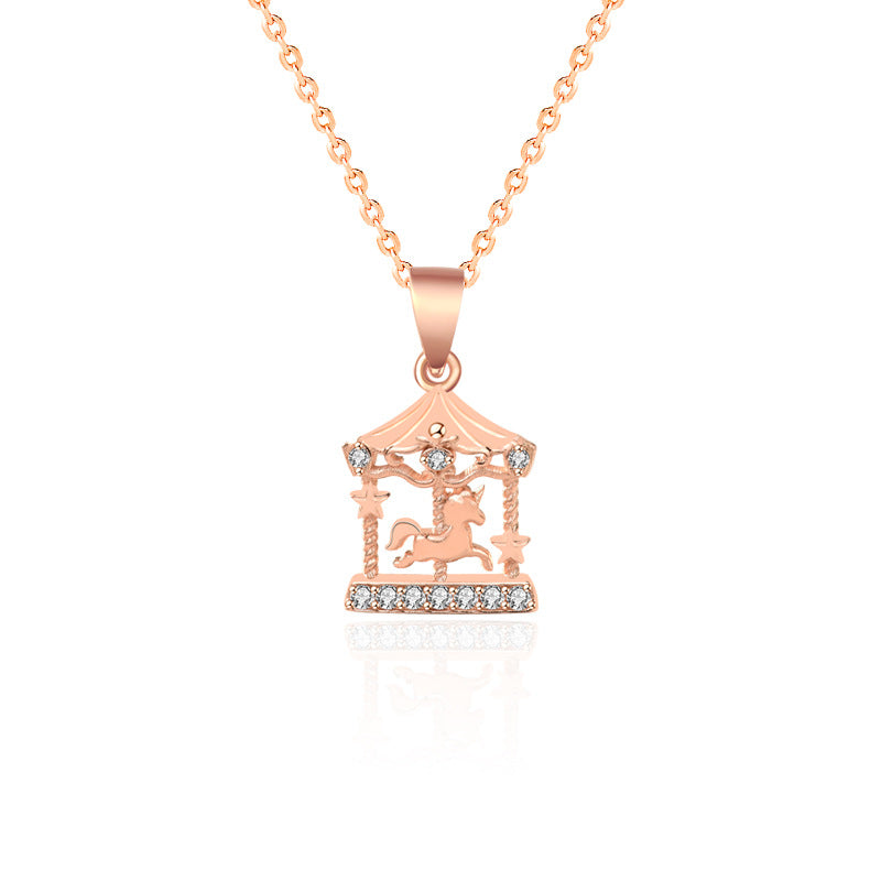 CZ Merry-Go-Round Hot 925 Sterling Silver Necklace