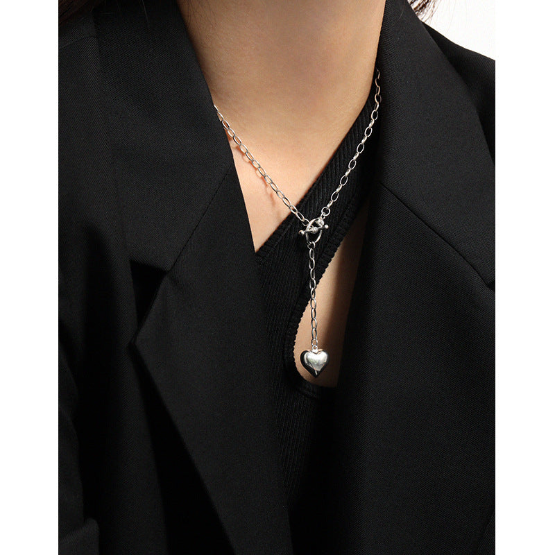 Heart Tassels 925 Sterling Silver Necklace