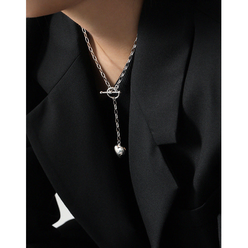 Heart Tassels 925 Sterling Silver Necklace