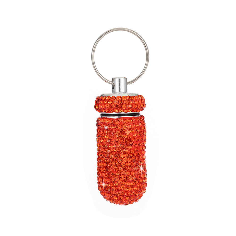 Rhinestone Container Keychain