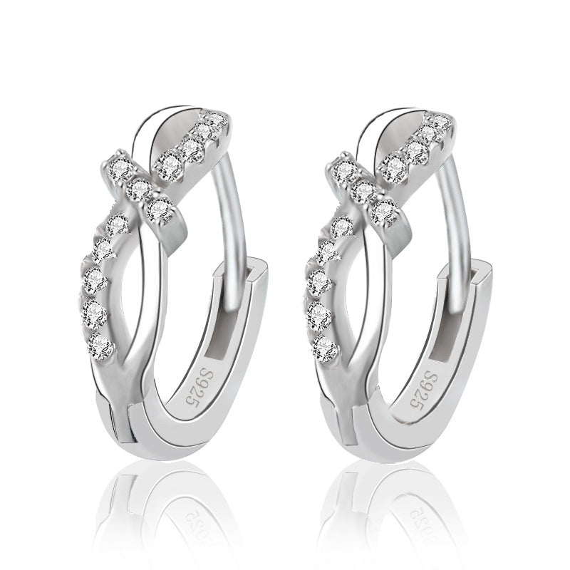 Bow-knot 925 Sterling Silver Hoop Earrings
