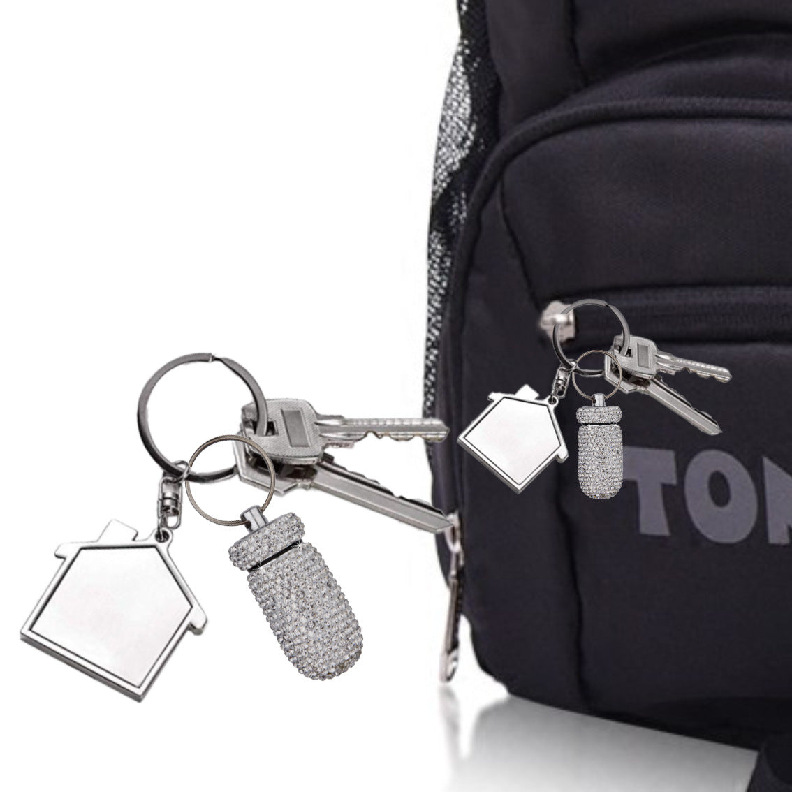 Rhinestone Container Keychain