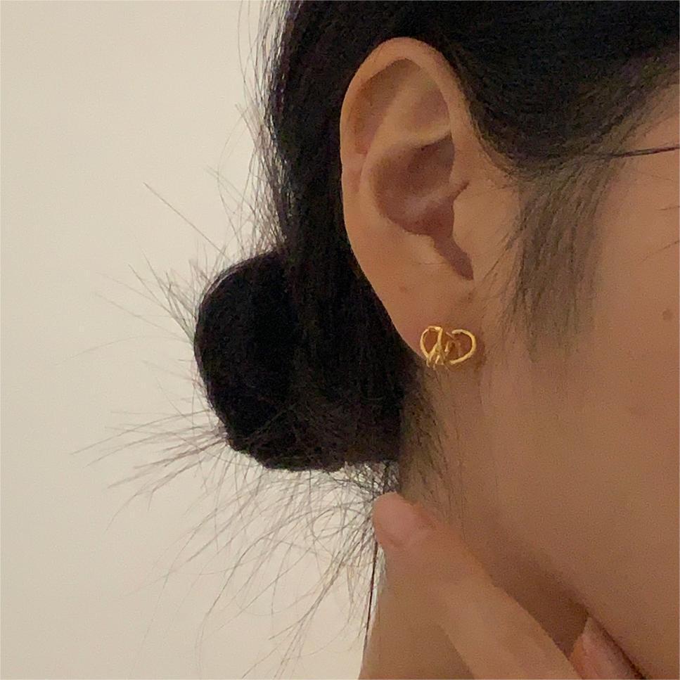 Simple Hollow Winding Knot 925 Sterling Silver Stud Earrings