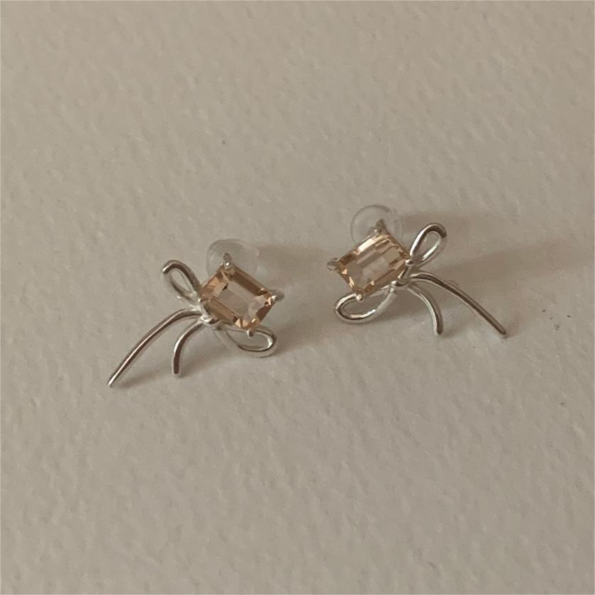 CZ Bow-Knot 925 Sterling Silver Stud Earrings