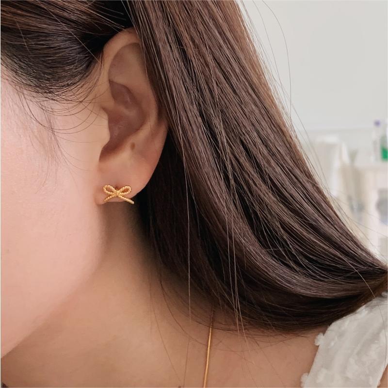 Rope Bow-Knot 925 Sterling Silver Stud Earrings