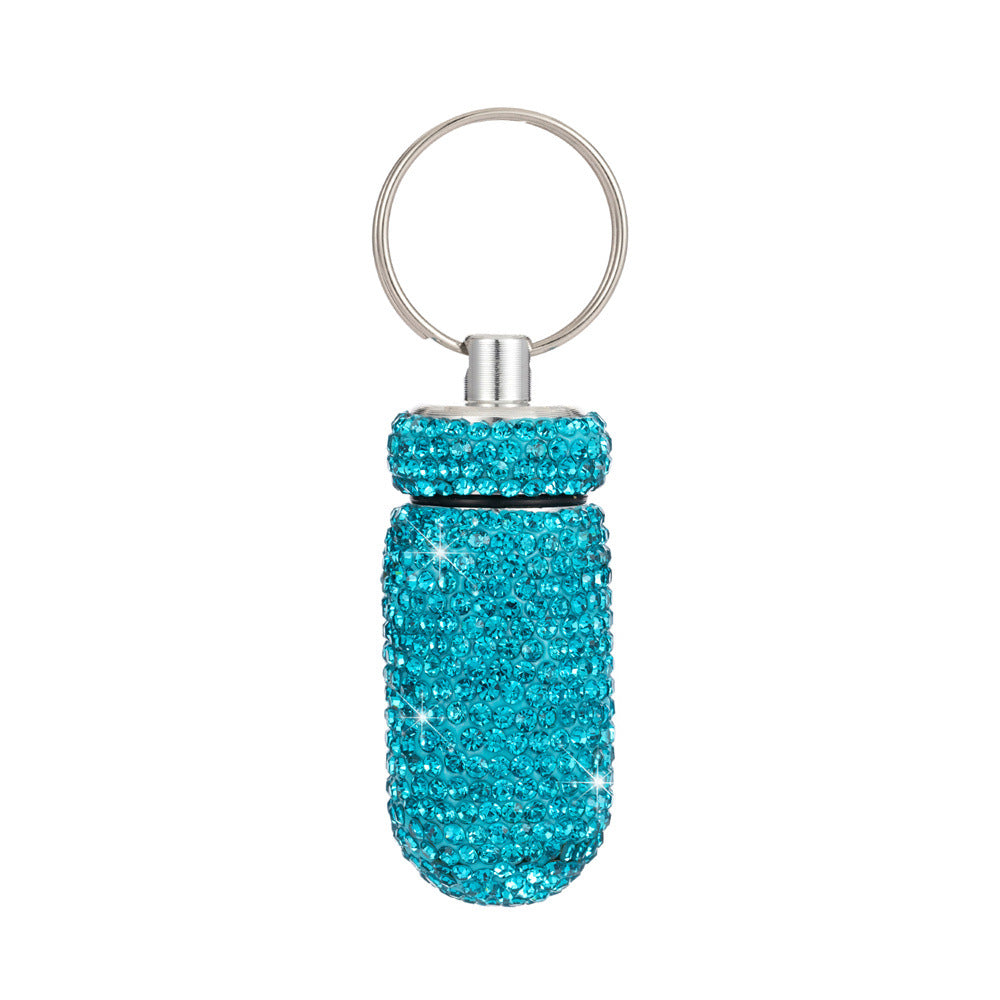 Rhinestone Container Keychain