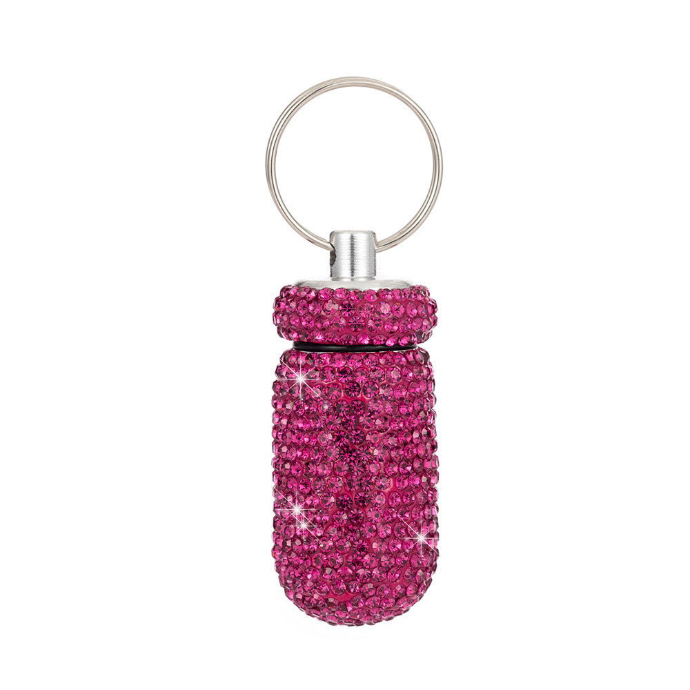 Rhinestone Container Keychain