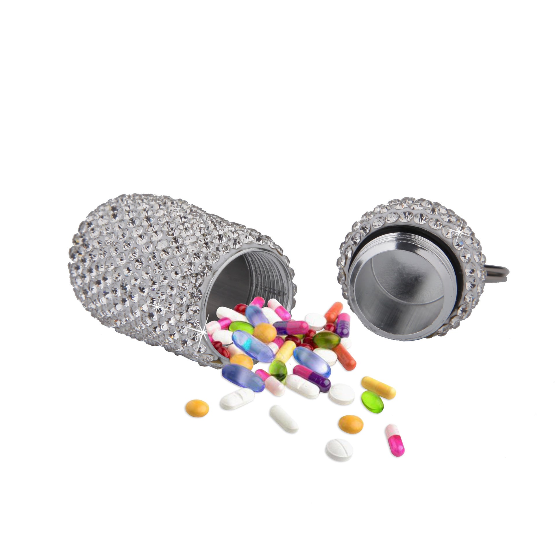 Rhinestone Container Keychain