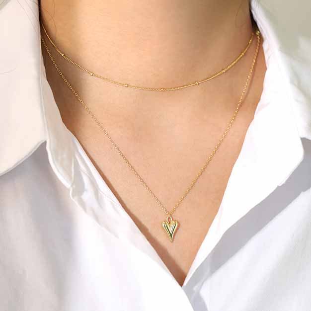Irregular Heart 925 Sterling Silver Necklace