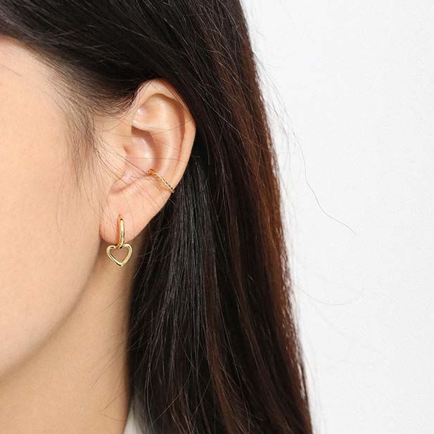 Loopy Hearts 925 Sterling Silver Hoop Earrings
