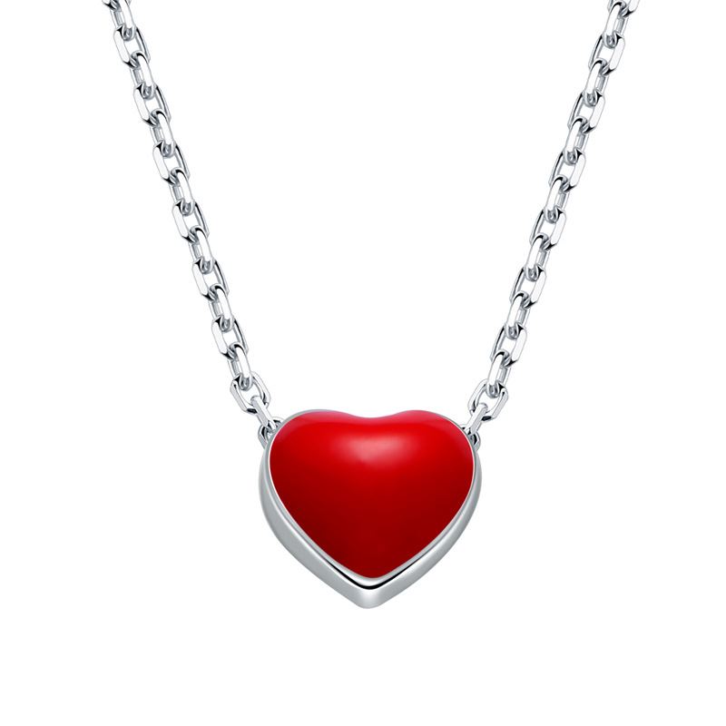 Red Heart Chain 925 Sterling Silver Necklace