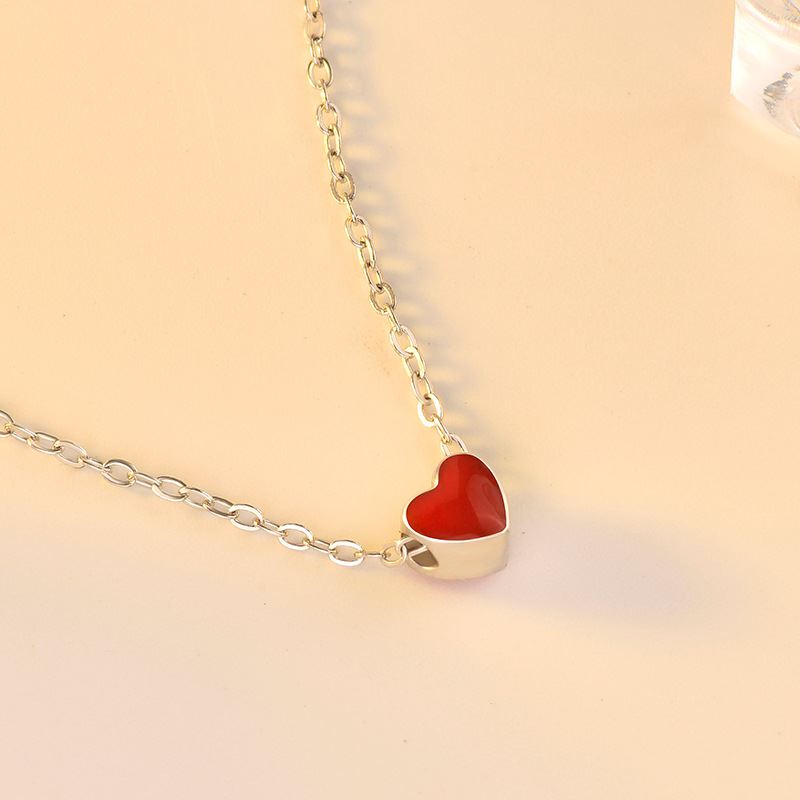 Red Heart Chain 925 Sterling Silver Necklace