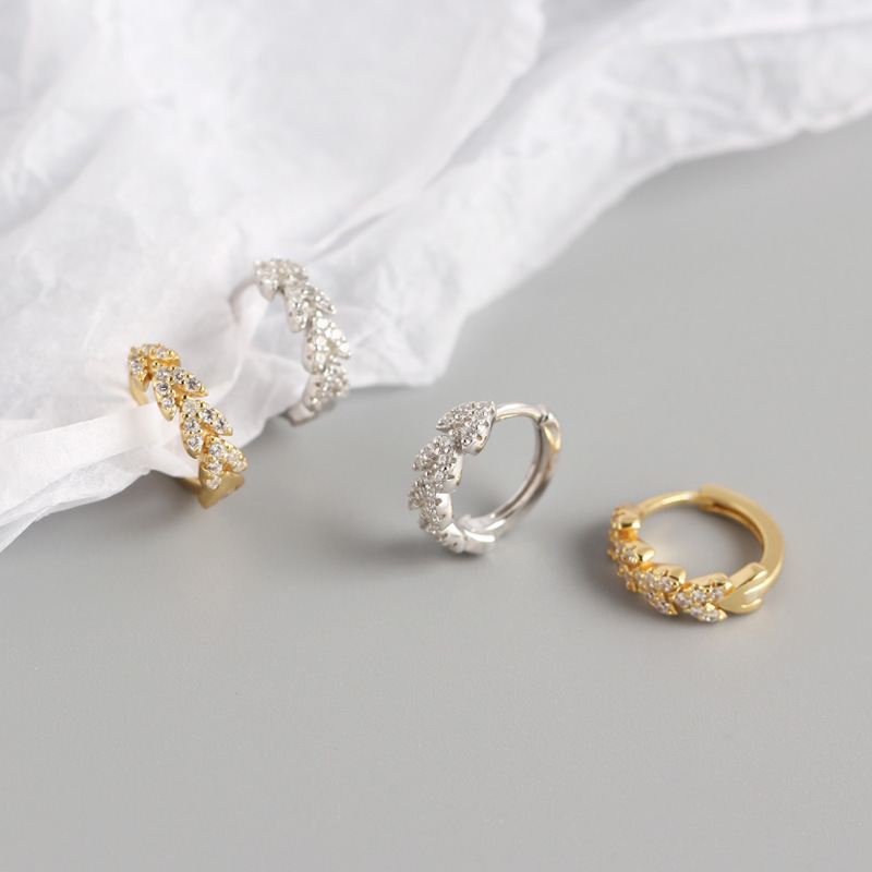 CZ Tiny Hearts 925 Sterling Silver Hoop Earrings