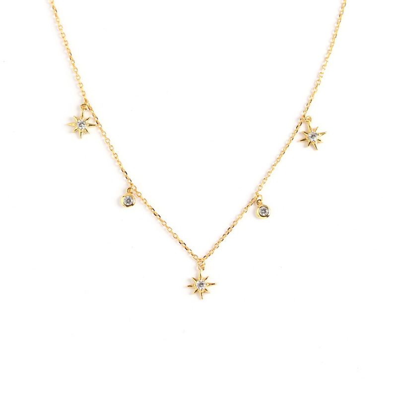 CZ Stars 925 Sterling Silver Necklace