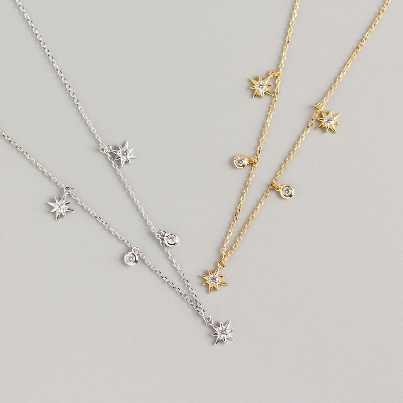 CZ Stars 925 Sterling Silver Necklace