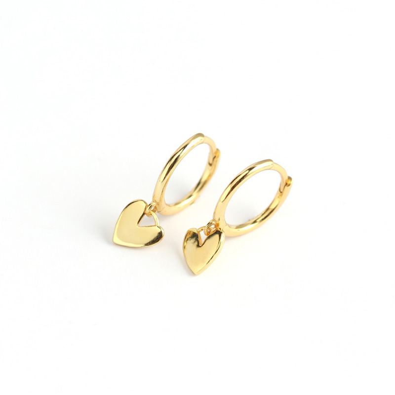 Heart 925 Sterling Silver Hoop Earrings