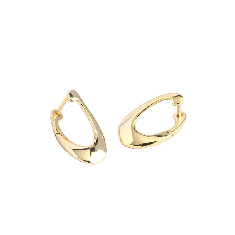 Irregular Hollow Geometry 925 Sterling Silver Hoop Earrings