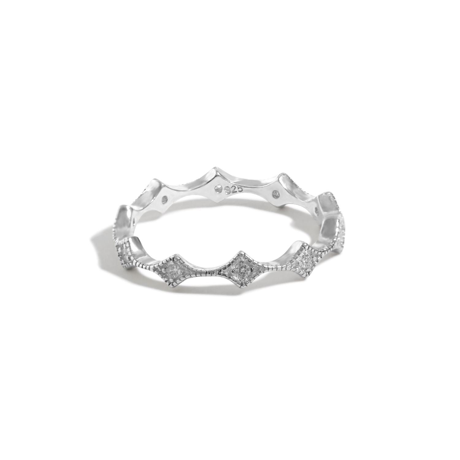 CZ Rhombus 925 Sterling Silver Ring